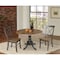 International Concepts Round 42 in Dual Drop Leaf Table, 2 X-Back Chairs, Hickory/Washed Coal, 42 W, 42 L, 29.5 in H, Wood K45-42DP-C613P - alternate 5